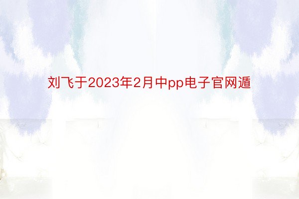 刘飞于2023年2月中pp电子官网遁